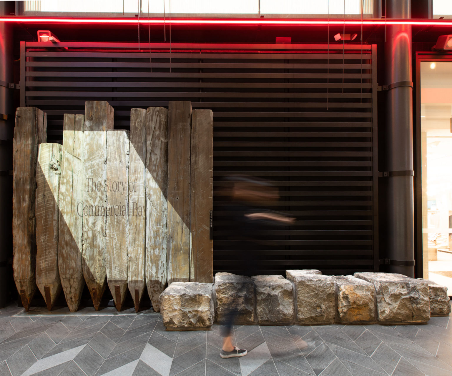 Commercial Bay history wall